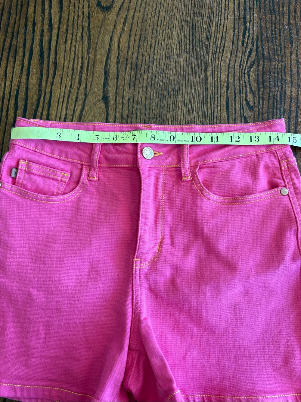 Judy Blue Hot Pink High Waist Shorts Medium Denim Garment Dyed Magenta Summer - Picture 12 of 14
